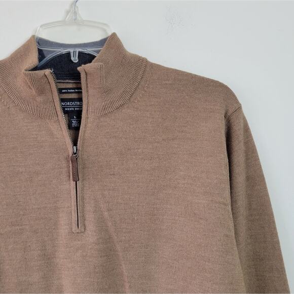 Nordstrom Men's Merino Wool Quarter Zip Sweater Large - Picture 4 of 6